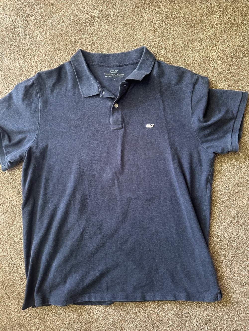 Vineyard Vines Men's Navy Polo with Whale Logo